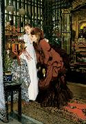 James Tissot Young Ladies Looking at Japanese Objects Spain oil painting artist